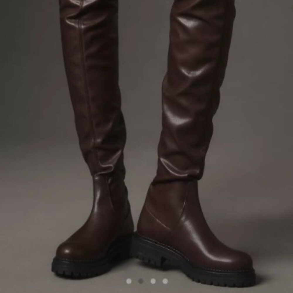NWOT! Anthropologie Pilcro Over-the-Knee Combat Boots - Brown - EU 37 / US - 6.5